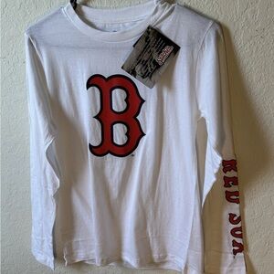 Youth Large Boston Red Sox STITCHES White Long Sleeve T-Shirt New With Tags NWT